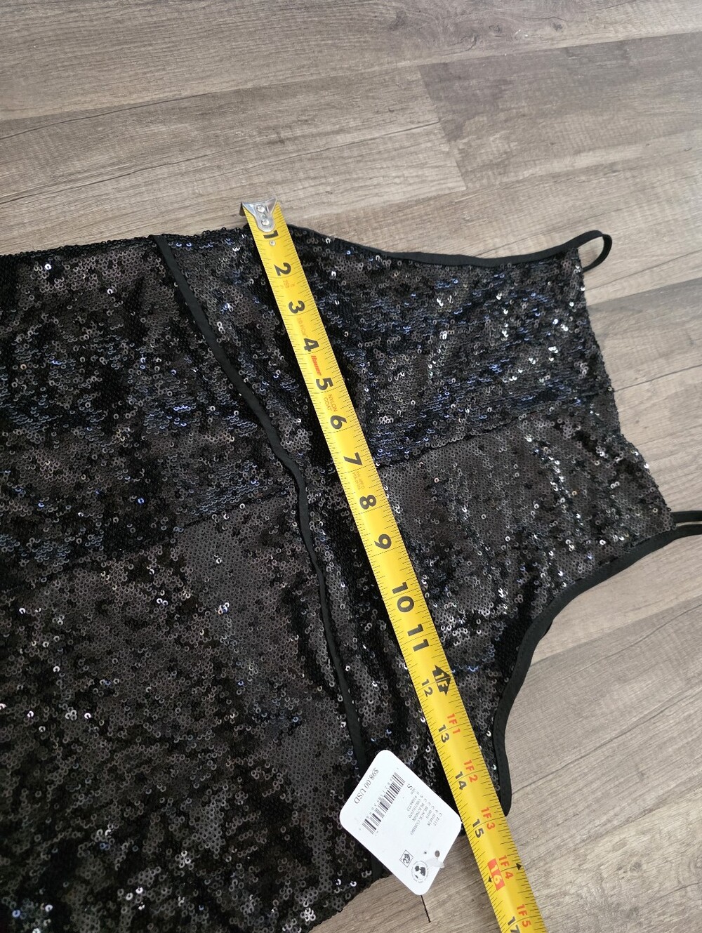 Nwt FREE PEOPLE BLACK Sequin Halter Crop Women's Cami Boho Top Festival Prom Y2K - Picture 9 of 11